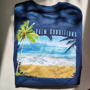 Tommy Bahama Palm Conditions T-Shirt Men’s M – Beach Graphic Tee – Excellent